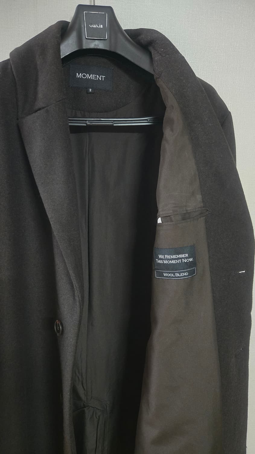 모멘트 울 블렌드 롱코트 다크 브라운,남성코트,겨울코트 상품이미지5