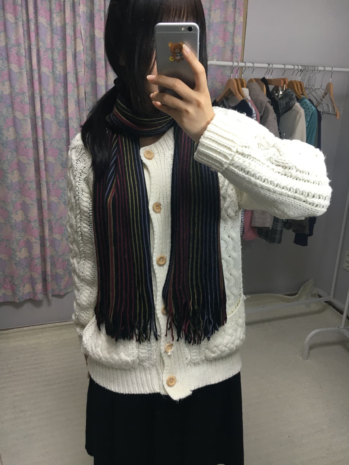 블랙 스트라이프 머플러 상품이미지10