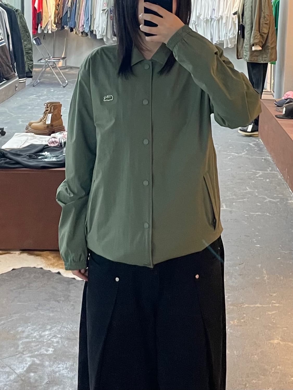 라코스테 로고 자수 그린 코치자켓 H1653 상품이미지1