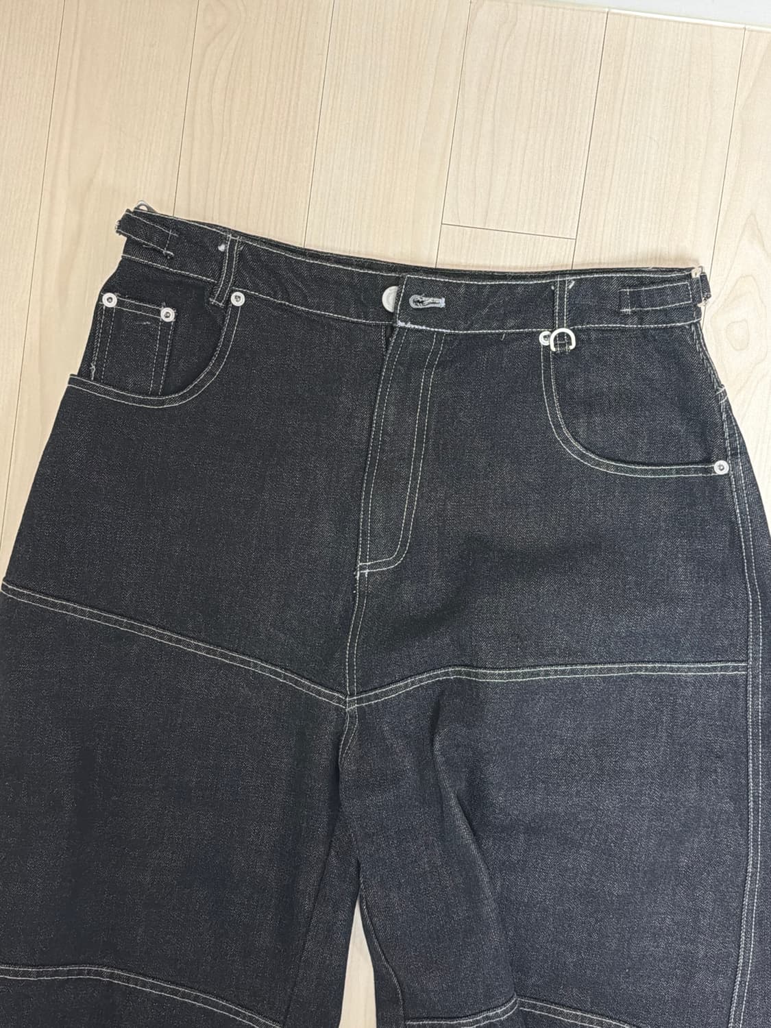 배드블러드 스쿼드 컨벡스 데님팬츠 블랙 S 상품이미지3