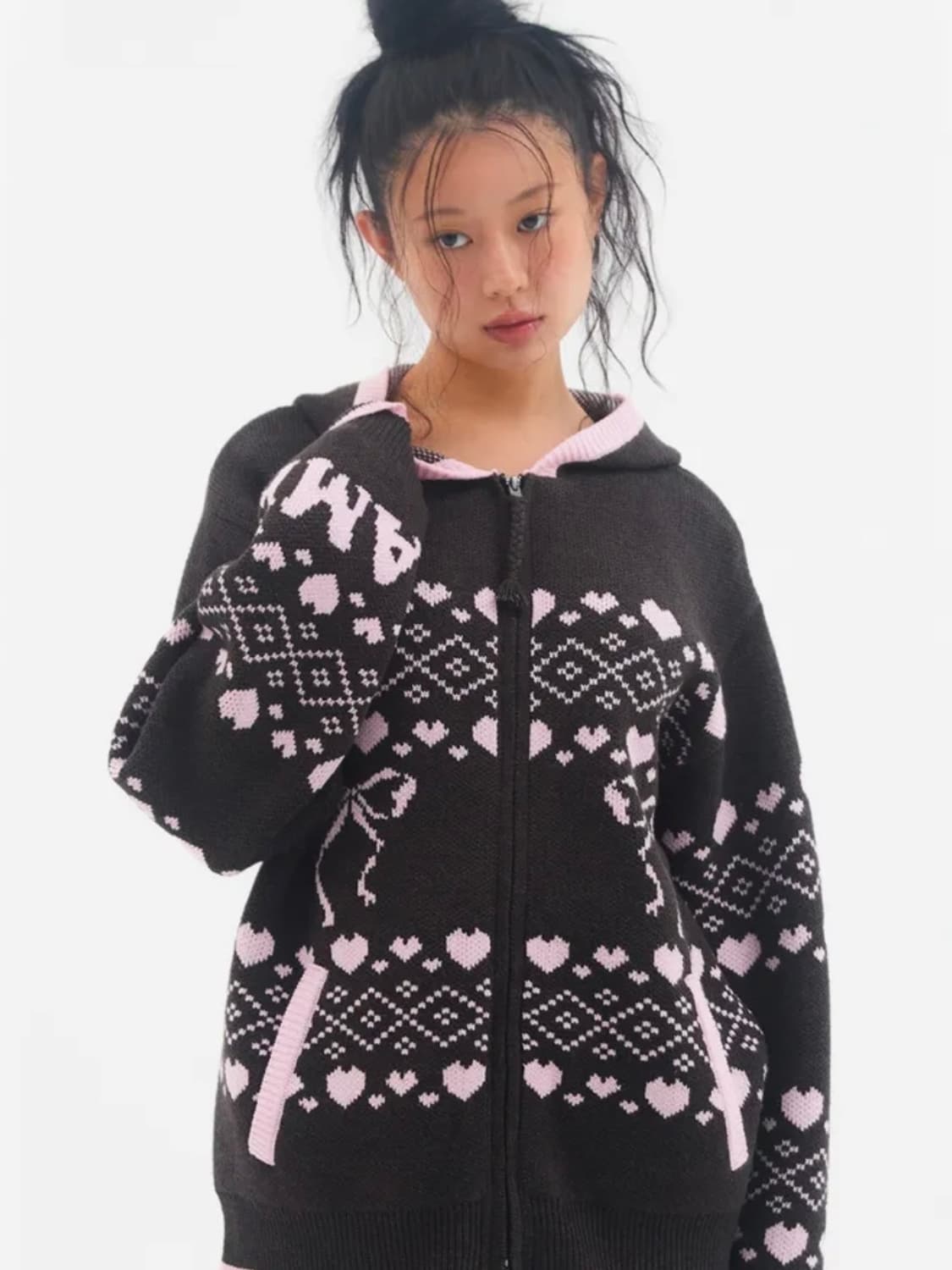 (아메스) COWICHAN KNIT HOODIE ZIP-UP (새상품) 상품이미지1