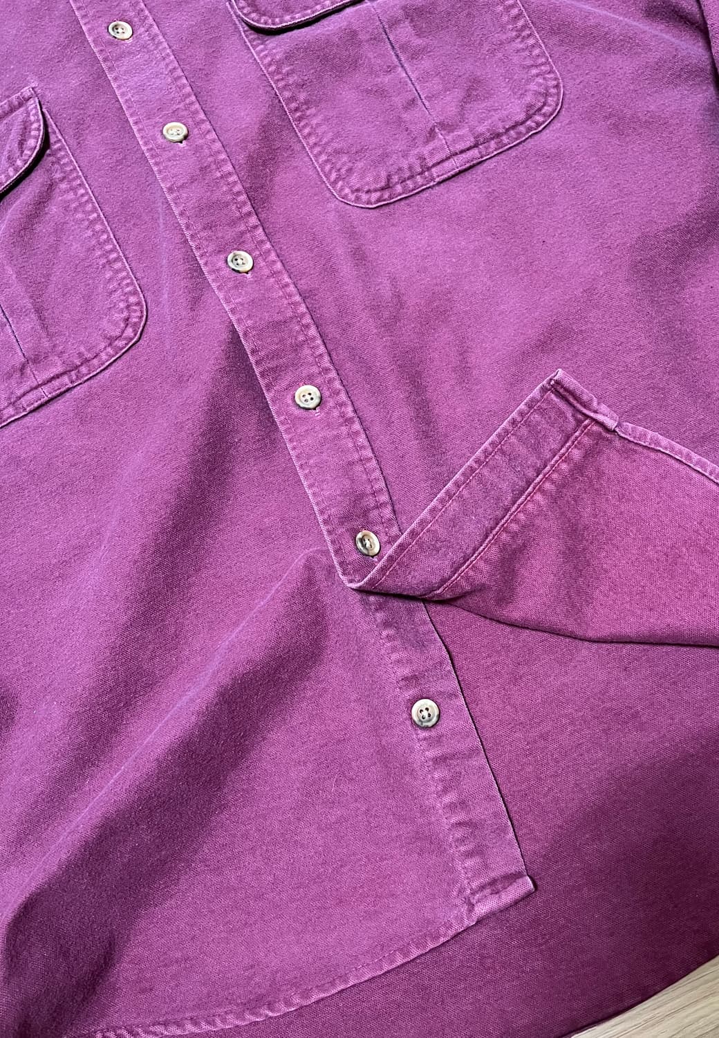 90s 세인트 존스 베이 샤모아 셔츠 버건디 L 상품이미지5