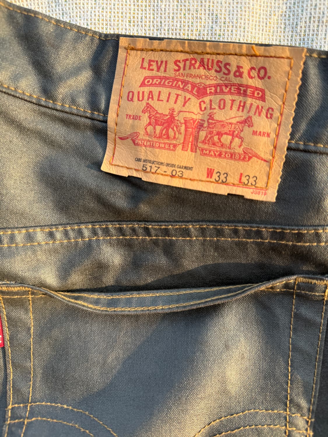 리바이스 517 -03 왁스코팅 데님 33/33 상품이미지7