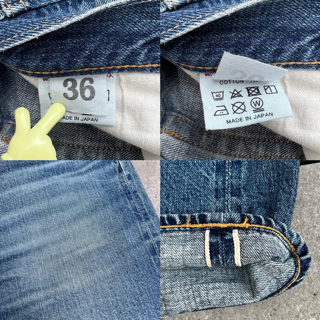 웨어하우스 1101 2nd-hand 워싱 데님팬츠 36 상품이미지3