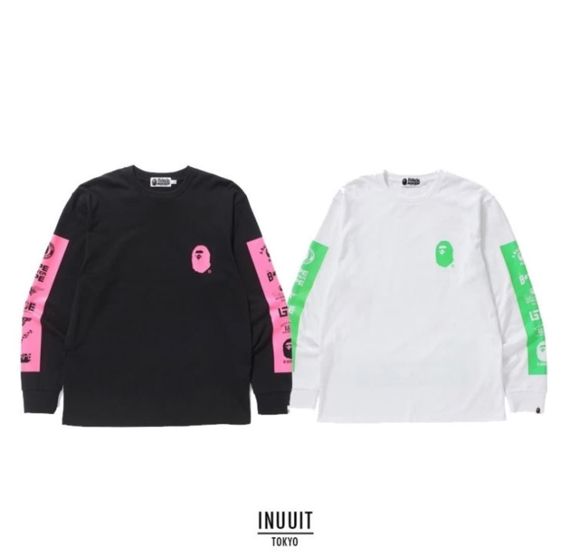 베이프 네온 멀티로고 롱슬리브(XL) 상품이미지1