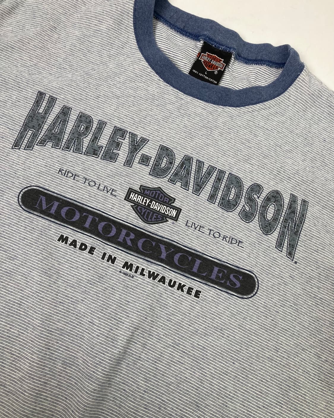 90s Harley Davidson Striped Tee  상품이미지5