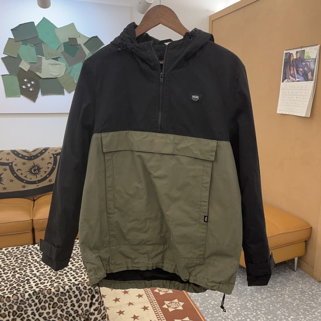 반스 올드스쿨 레트로 배색 반집업 아노락 바람막이 M C09506 상품이미지4