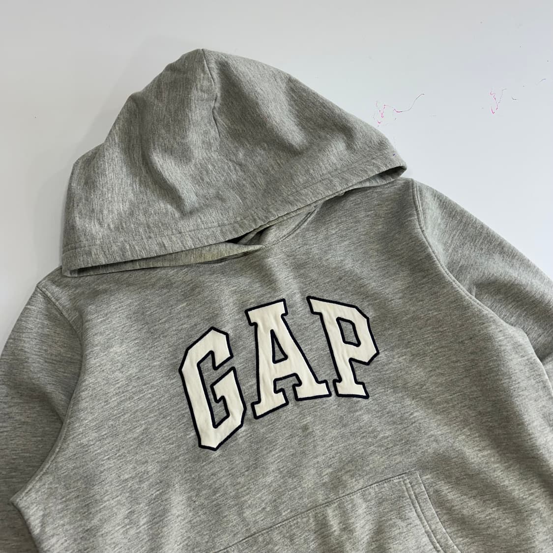 Gap 갭 아이보리 로고 그레이 후드티 상품이미지4