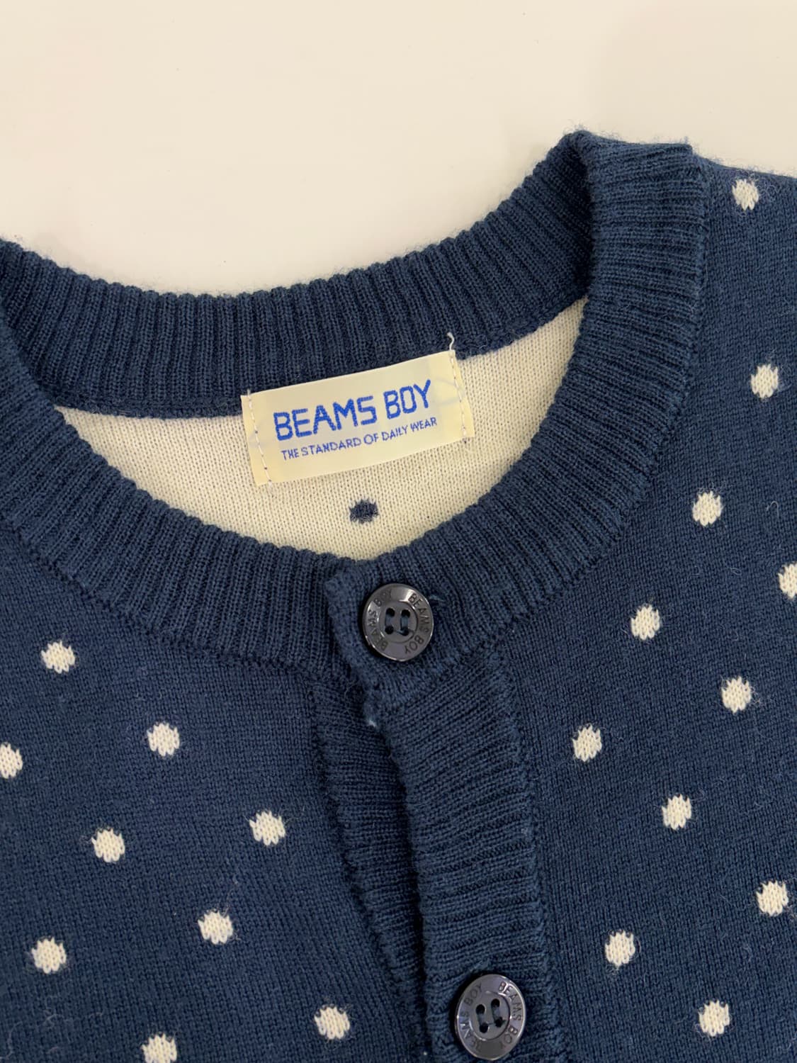 빔즈보이 도트 울 혼방 가디건 상품이미지1