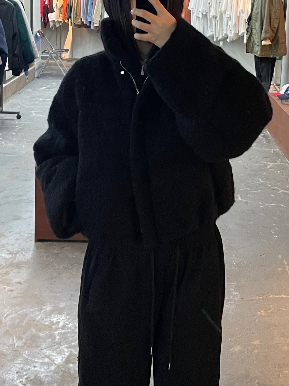 모노하 부클 알파카 크롭 푸퍼 패딩 H1538 상품이미지1