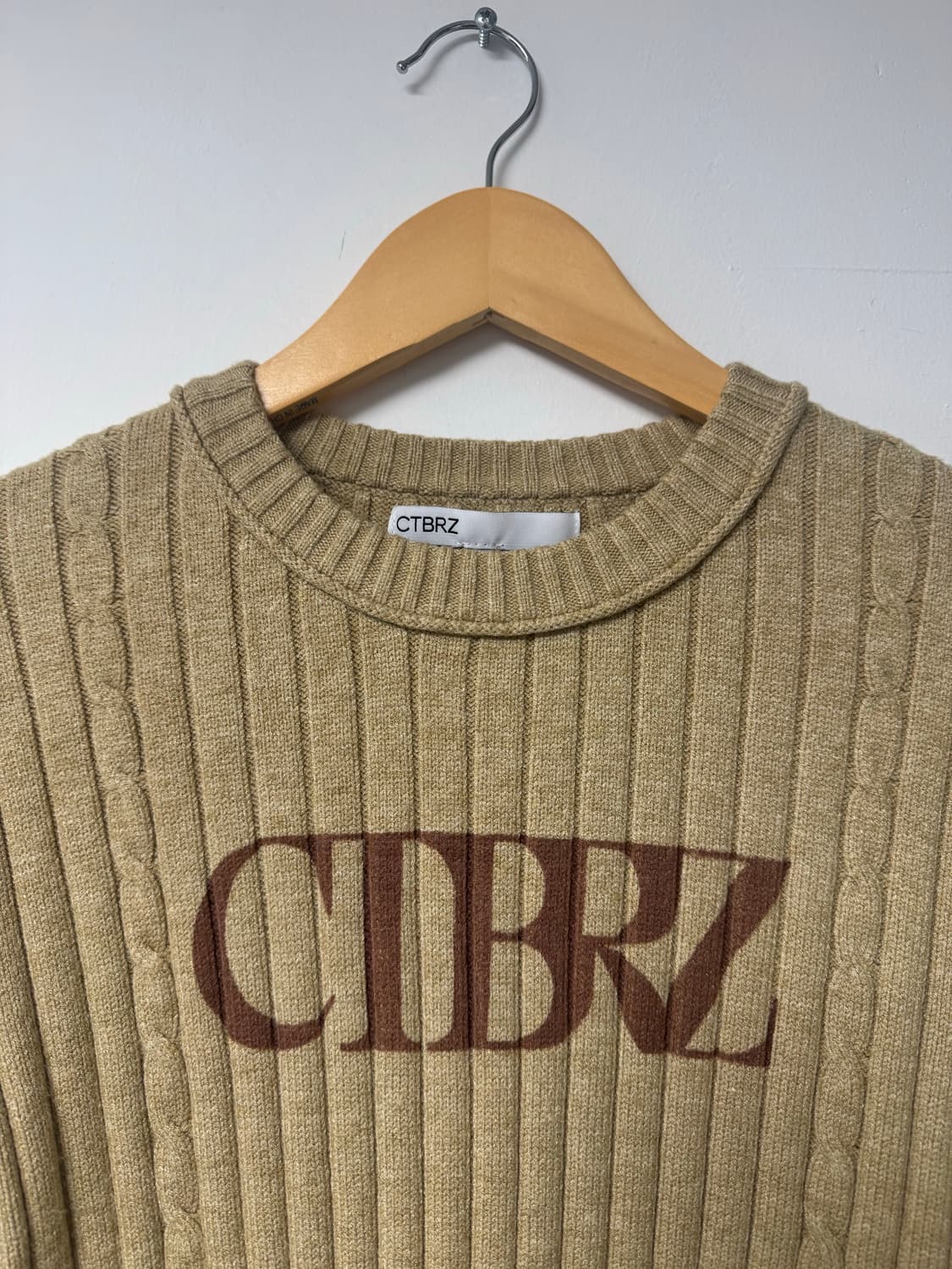 CTBRZ 시티브리즈 에센셜 로고 골지 슬림 니트 F 상품이미지4