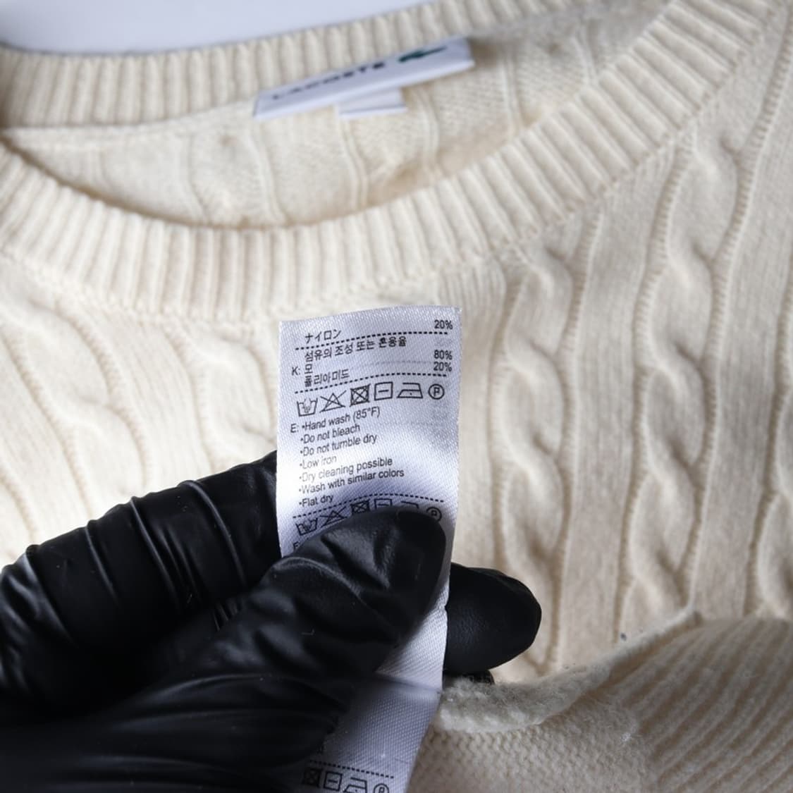 라코스테 울 블렌드 꽈배기 니트 M 상품이미지6