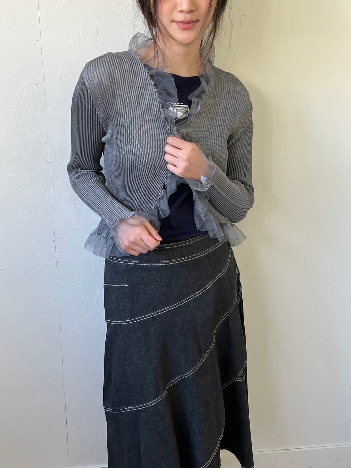 SPECCHIO 프릴 플리츠 가디건 상품이미지4