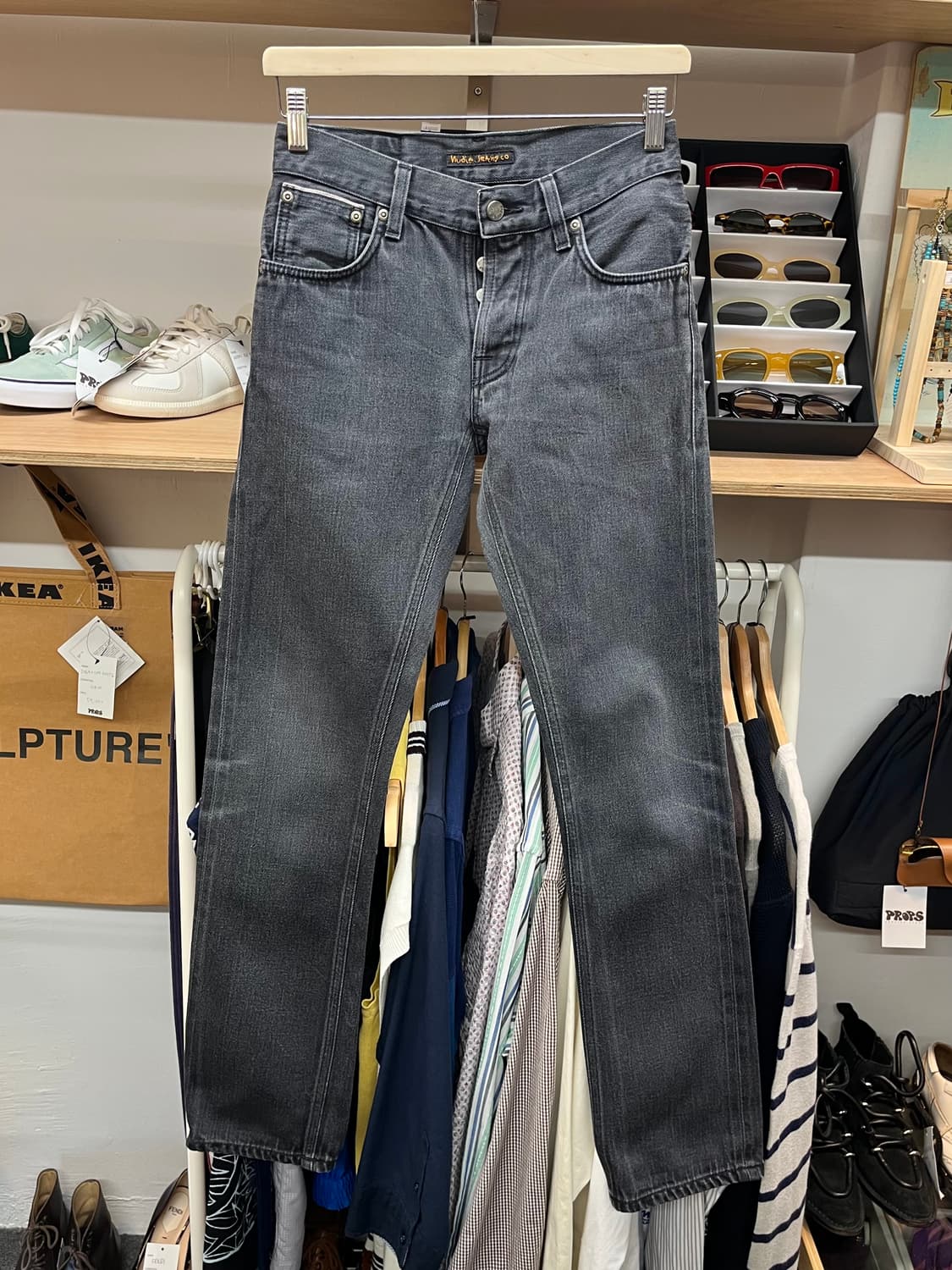 [28] 누디진 그림팀 흑청 셀비지  상품이미지1