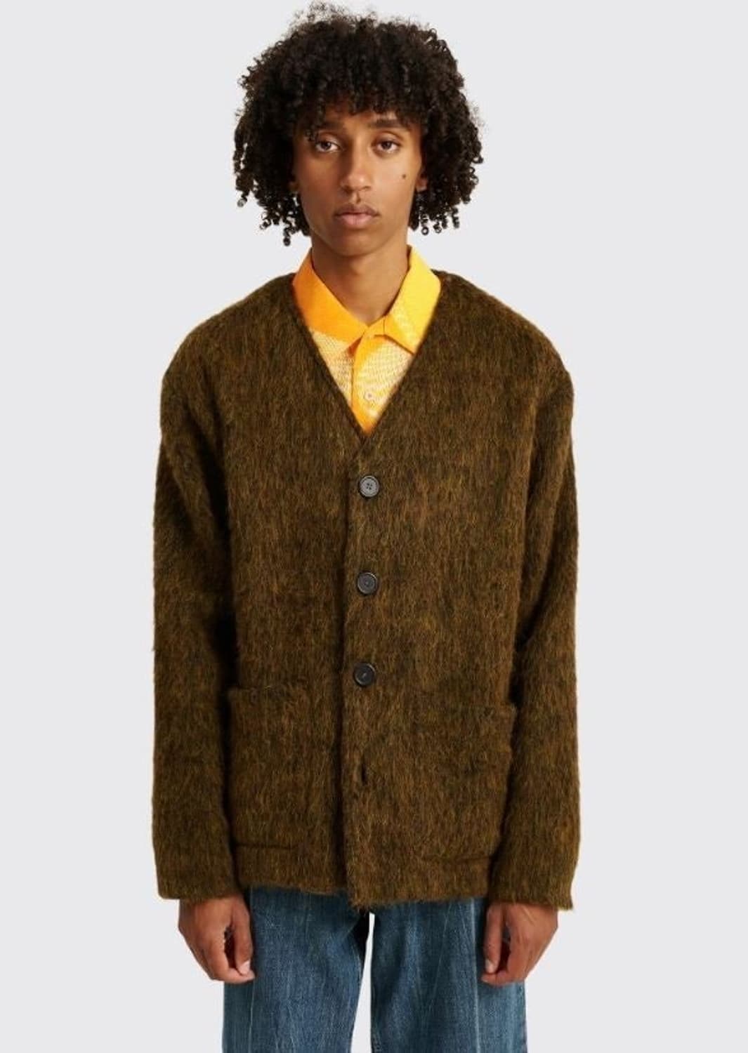 아워레가시 모헤어 가디건 올리브 46 상품이미지1