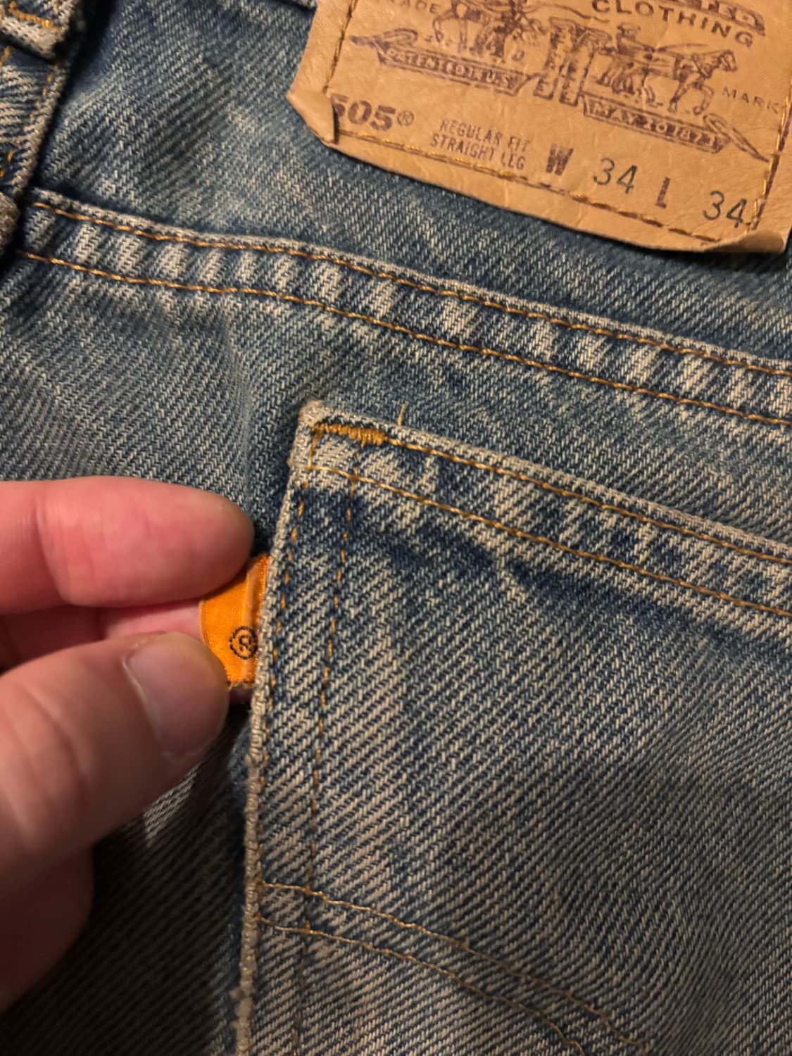  90‘s levis 505 blank orange tab (USA) 상품이미지4
