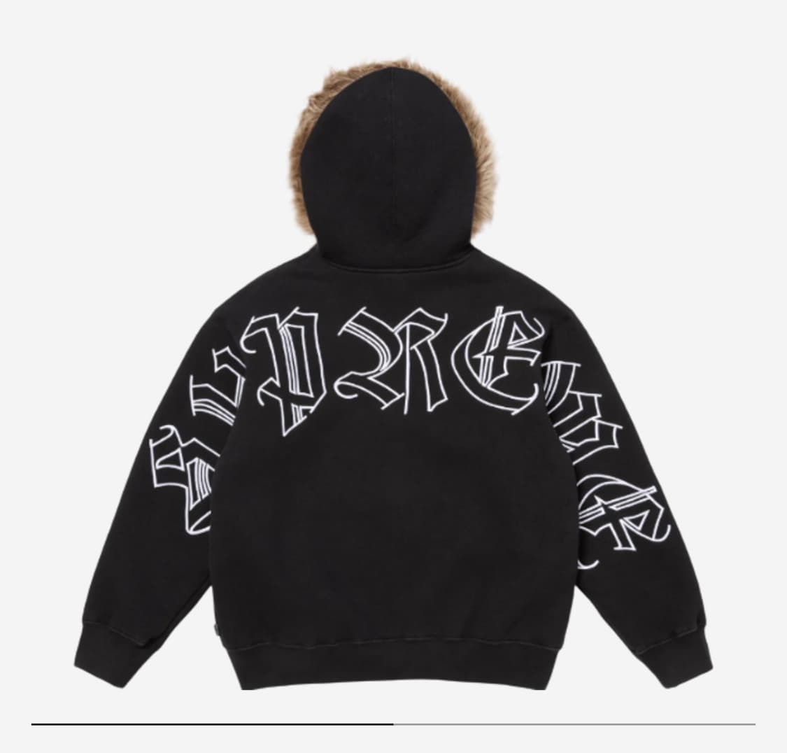 슈프림 포우 퍼 집업 후드 블랙 - 25FW  상품이미지1