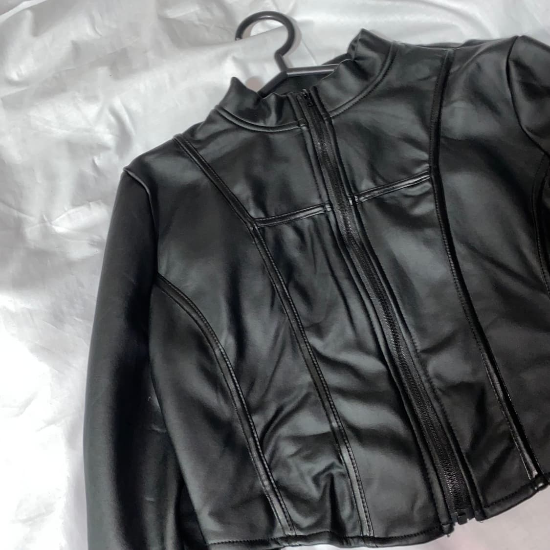 크롭 가죽자켓 상품이미지2