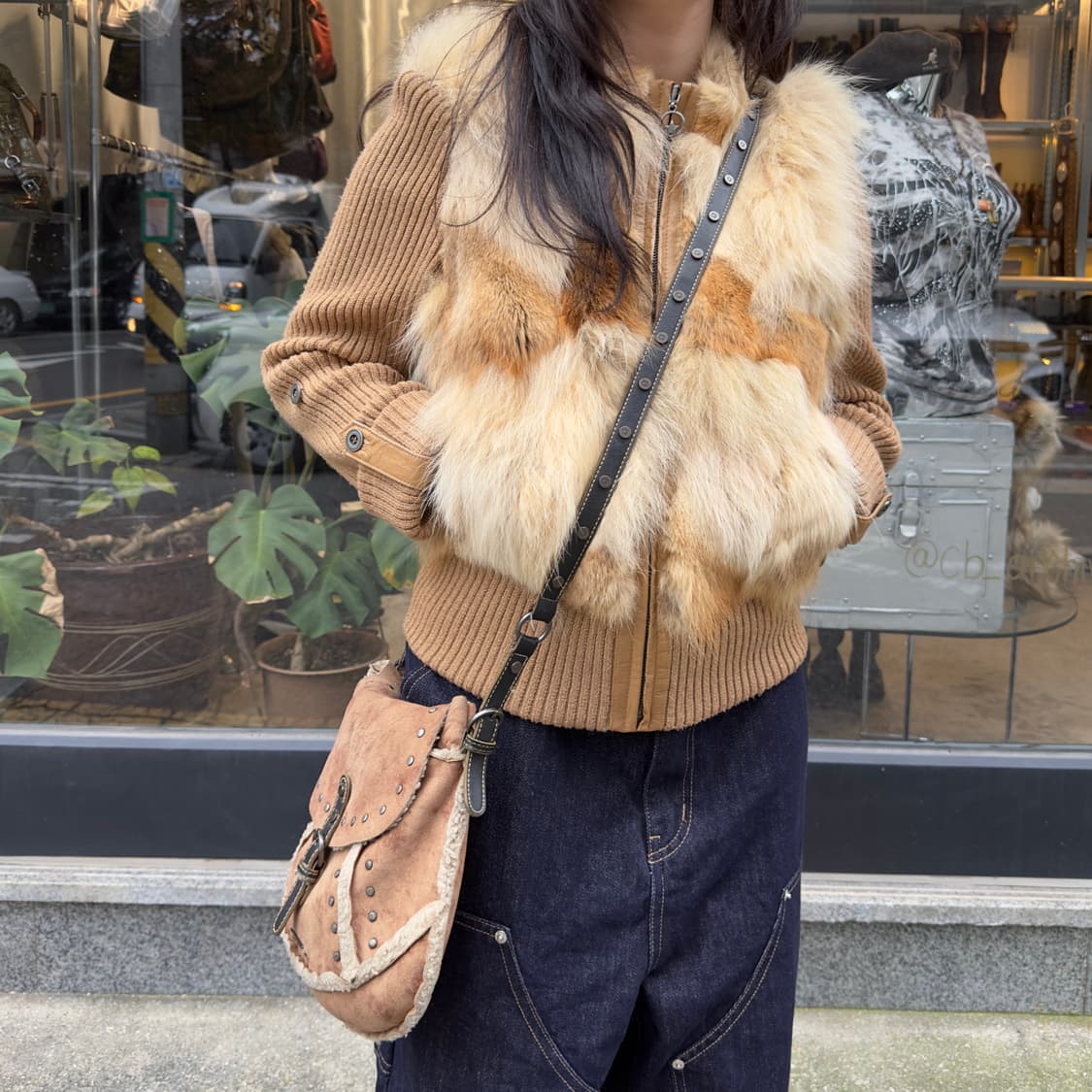 00s Y2K 레어 게스 시어링 크로스바디 백 상품이미지6