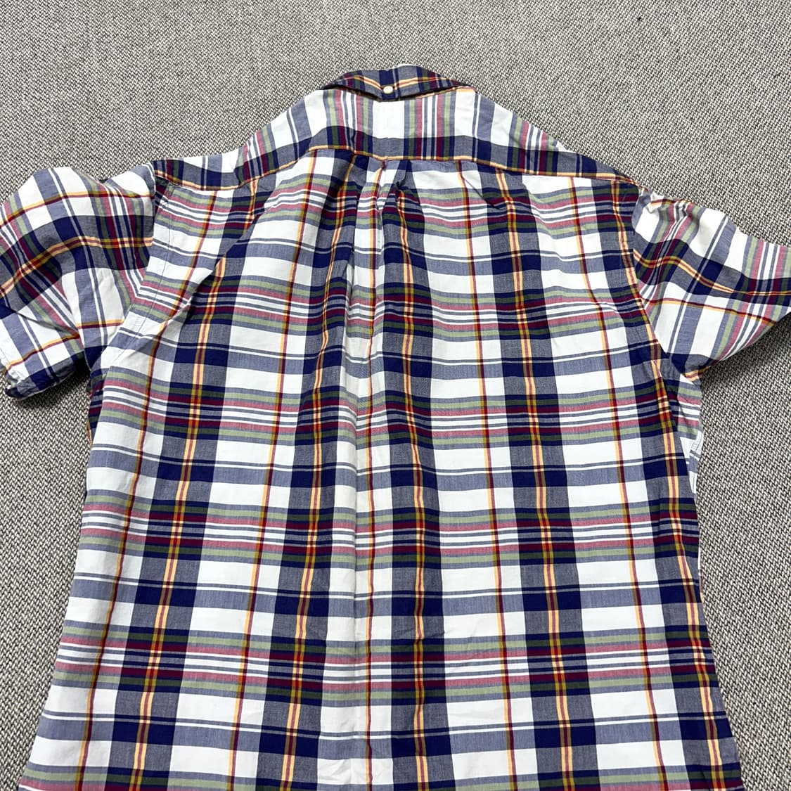 폴로 빈티지 커스텀핏 반팔 체크셔츠(M) 상품이미지4