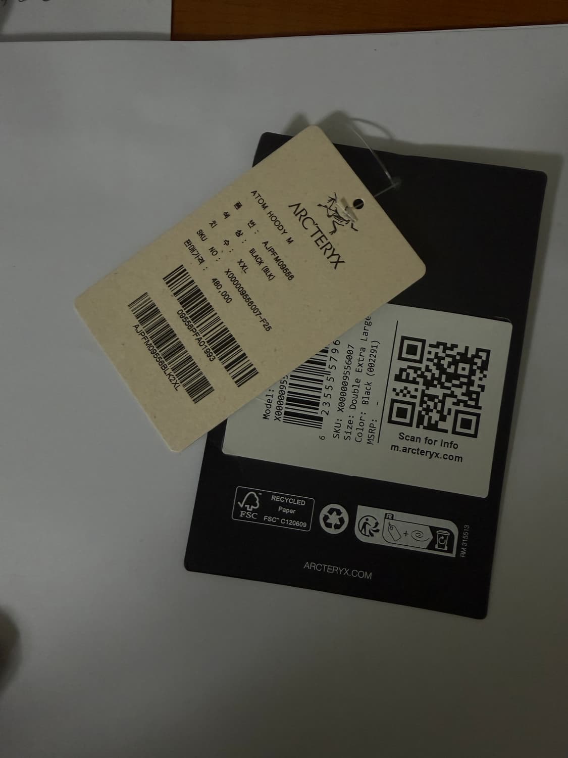 아크테릭스 아톰 후디 블랙 xxl 상품이미지9