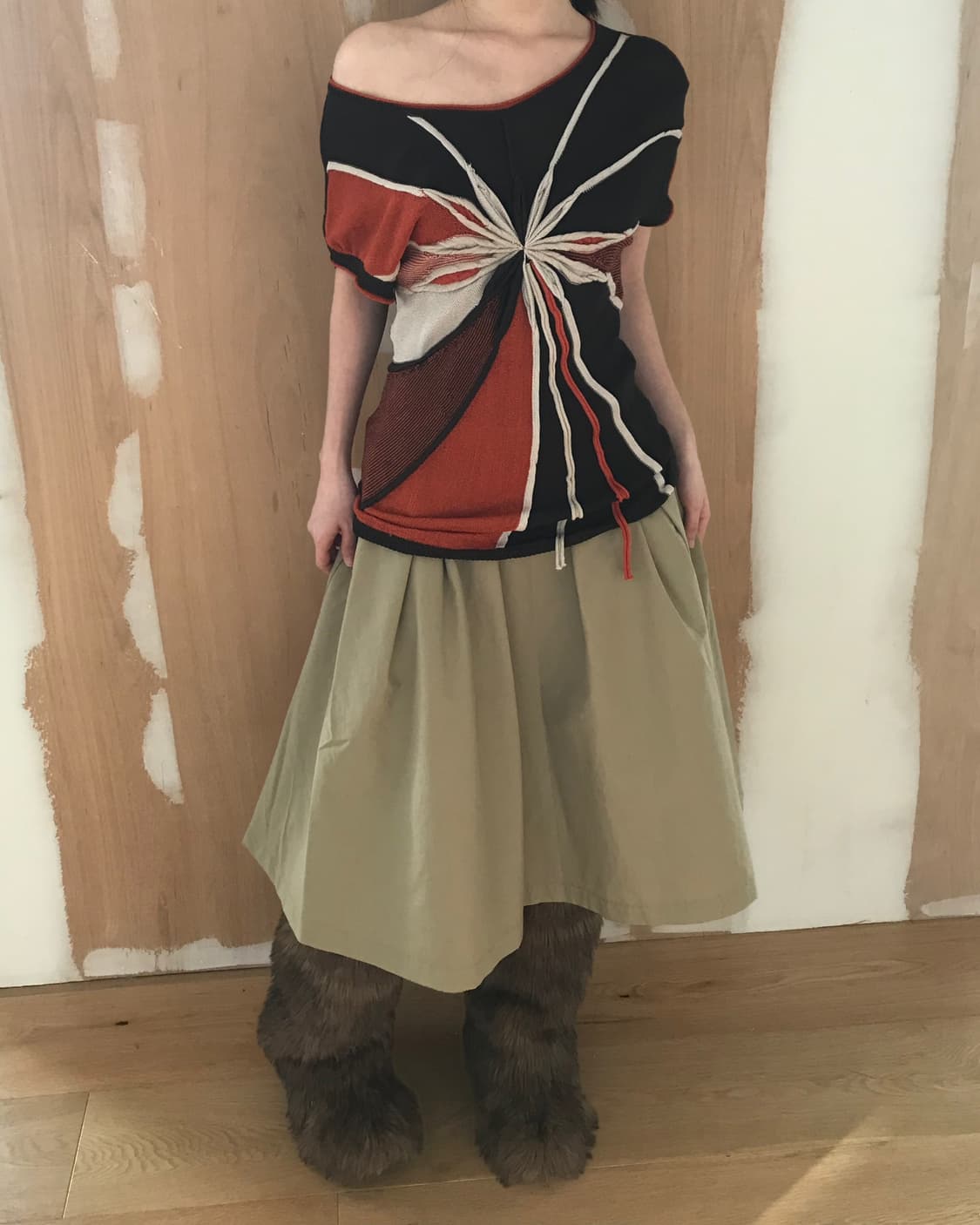 vintage Ray BEAMS beige skirt 상품이미지1