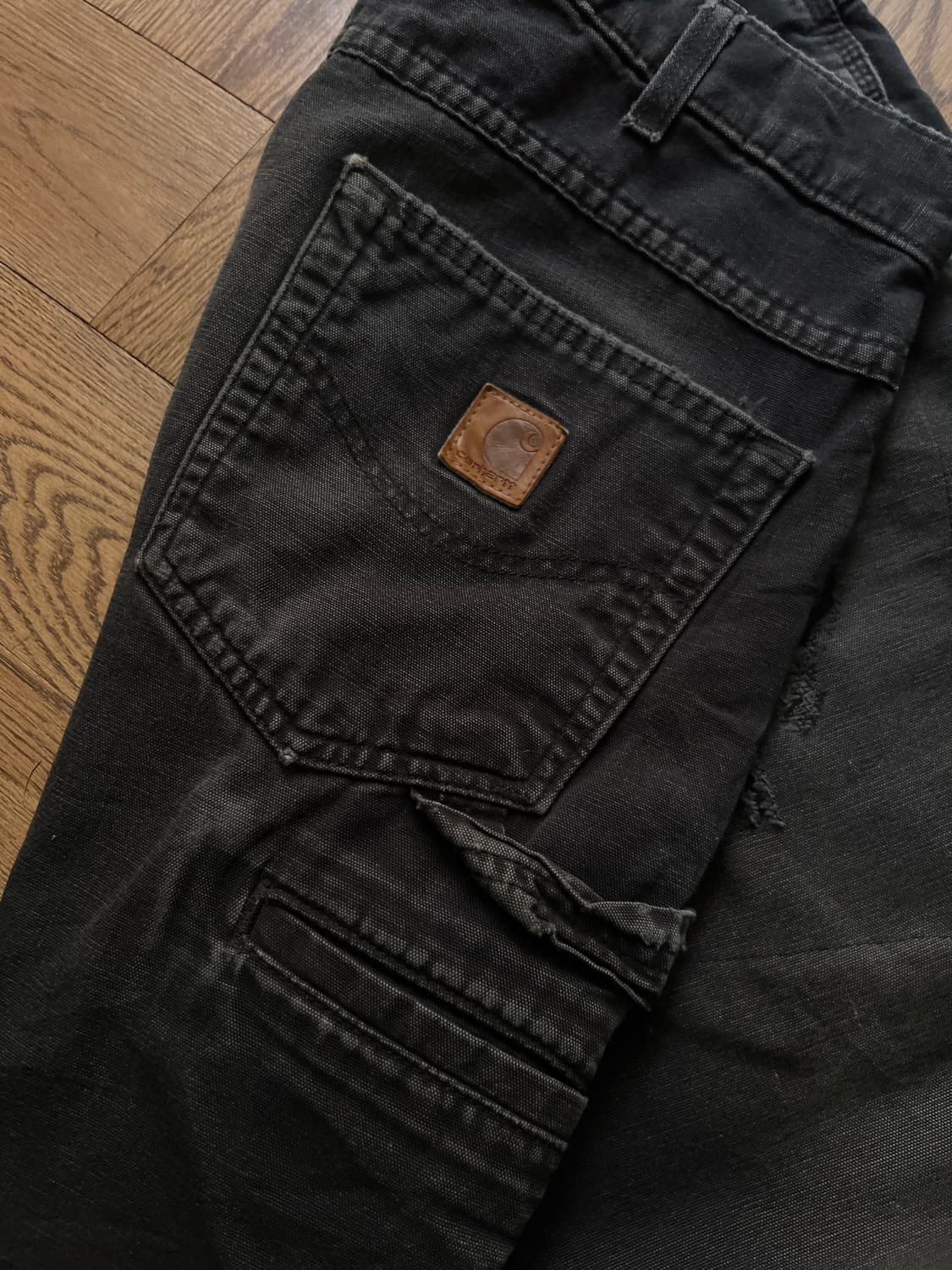 [32]칼하트 USA 빈티지 페이딩 블랙 카펜터 워크 팬츠 상품이미지7