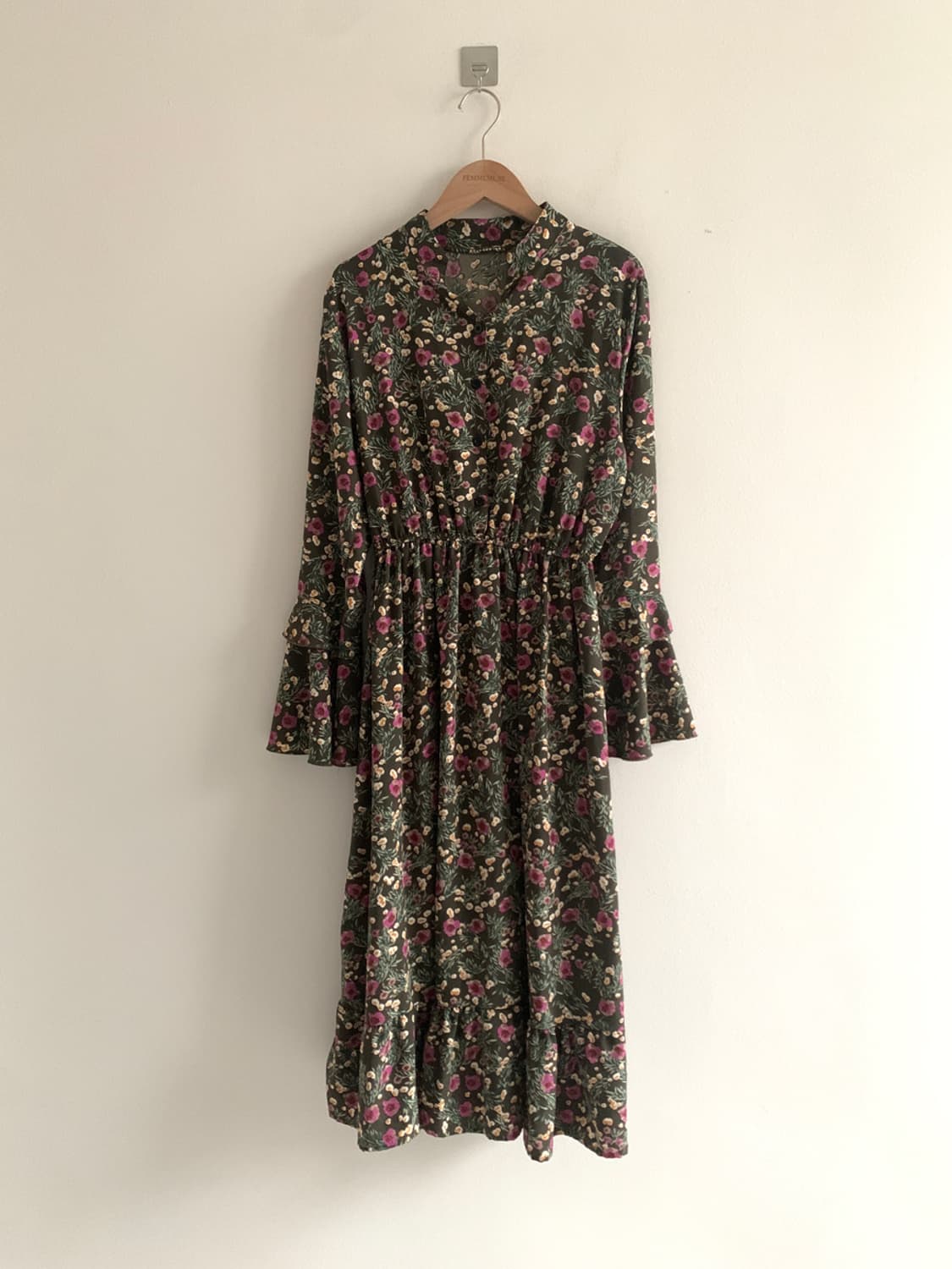 Flower Shirts Dress(Khaki) 상품이미지1