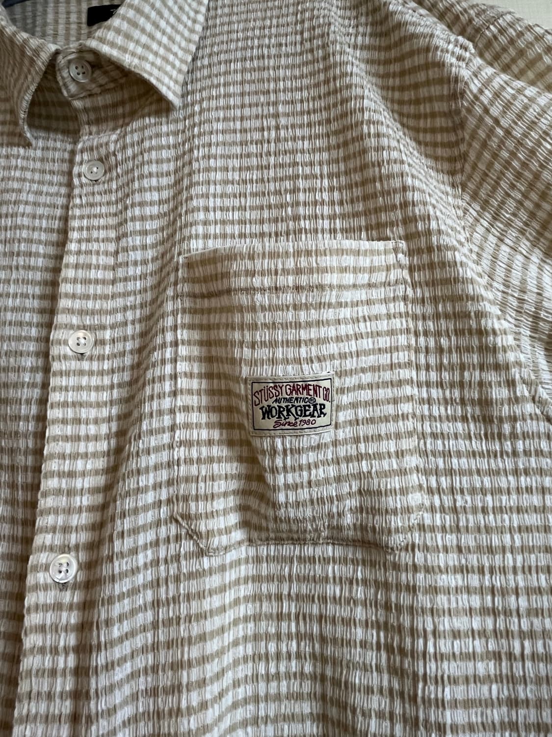 스투시 Crinkled check ss 셔츠 팝니다 상품이미지3