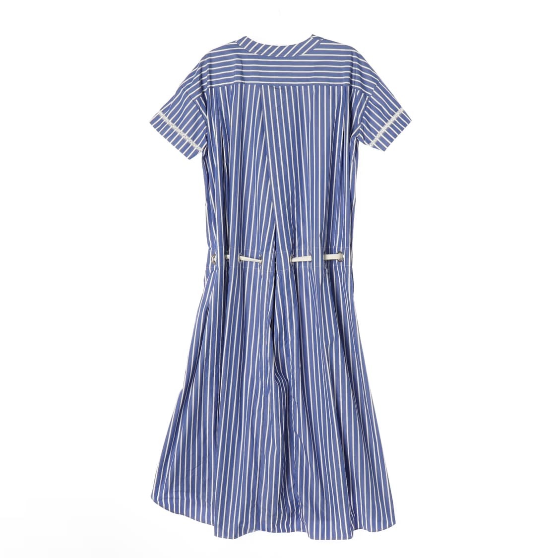 [S]사카이 블루 스트라이프 리본 반팔 롱 원피스 드레스
 상품이미지5