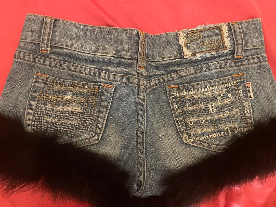 갸루 퍼 큐빅 Y2K 데님 쇼츠 (세실맥비 스타일) 상품이미지2