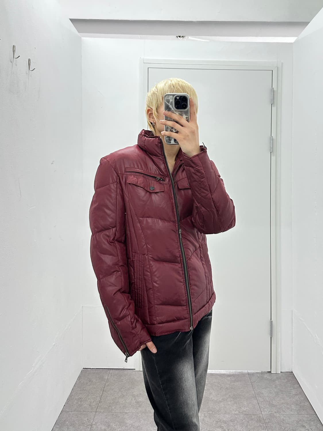 A.V.V Homme dark burgundy padded jacket 상품이미지4