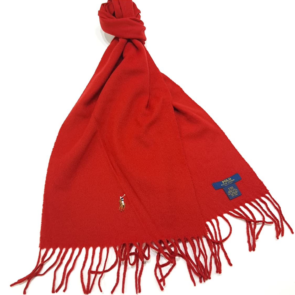 MX214 폴로 랄프로렌 레드 버진울 목도리 머플러 상품이미지2
