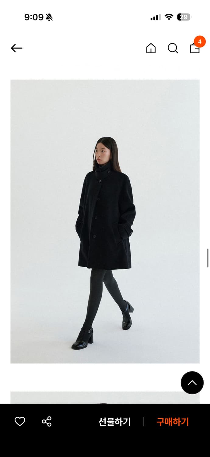 스프링크로커스 하프 발마칸 코트 블랙 상품이미지2