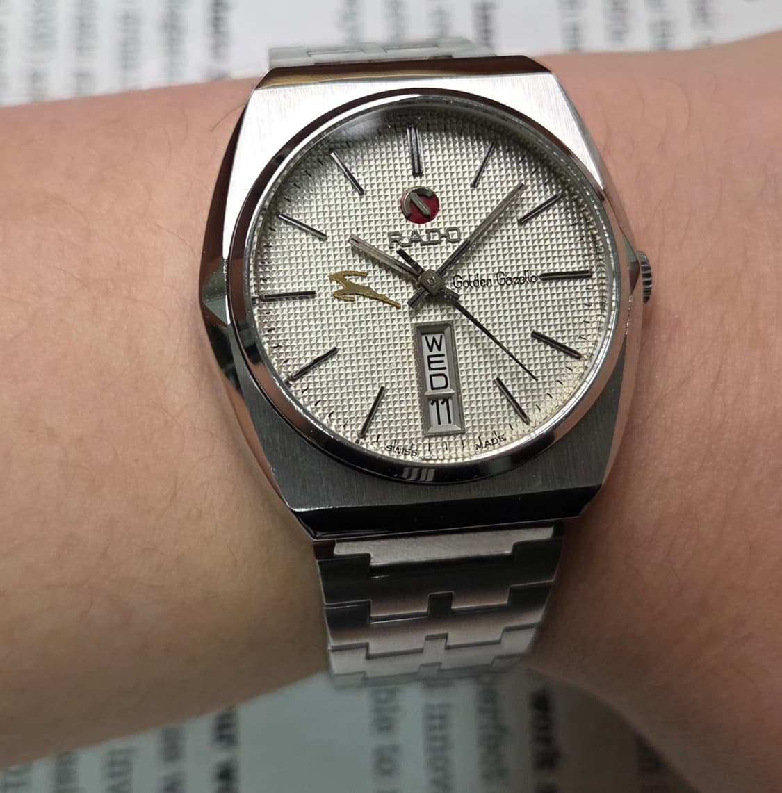 빈티지 라도 골든가젤 희귀 와플판 데이데이트 오토매틱 브레이슬릿 ver. 상품이미지10