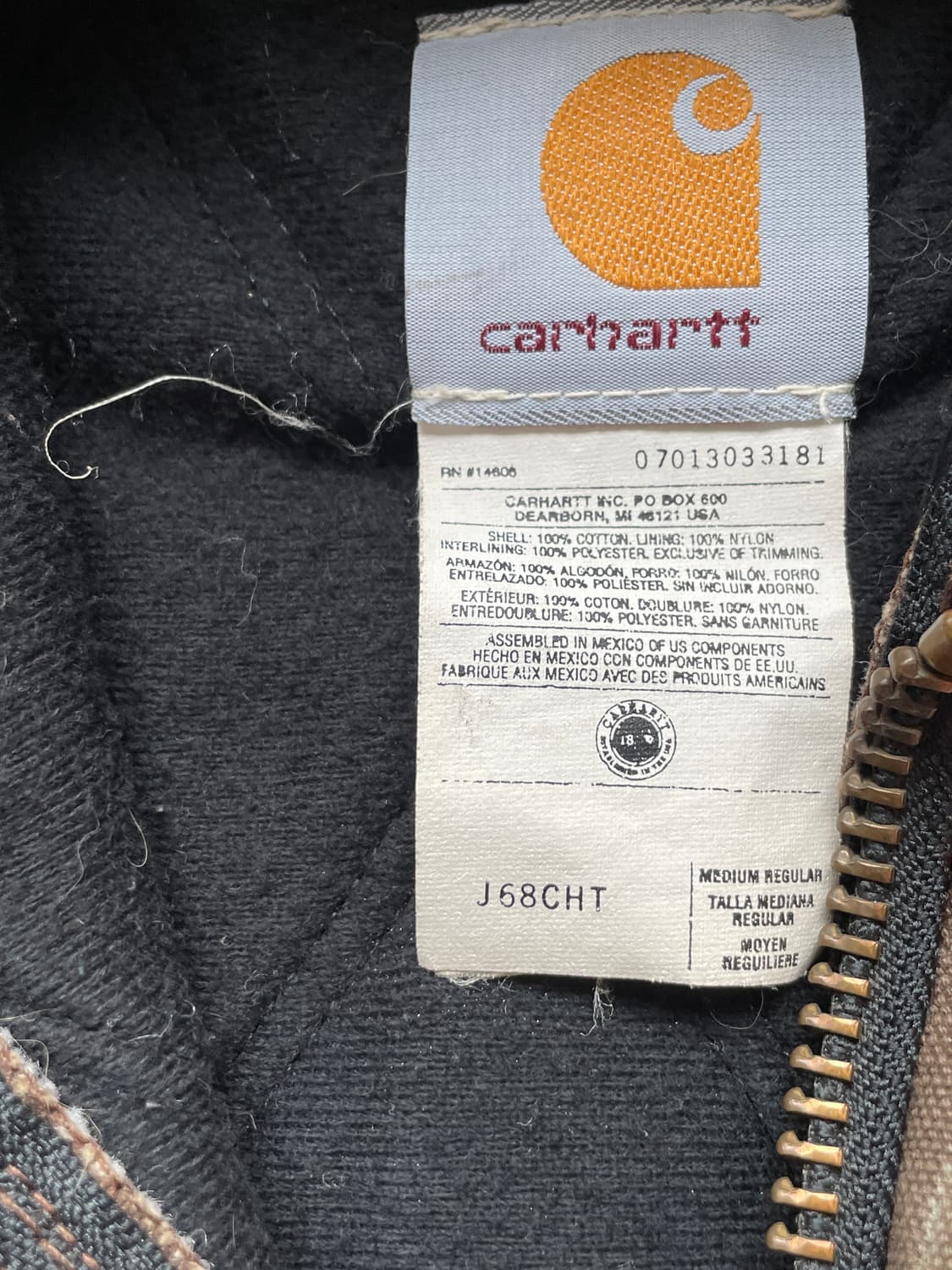 칼하트 J68 CHT 액티브 자켓 J130 샌드스톤 상품이미지4