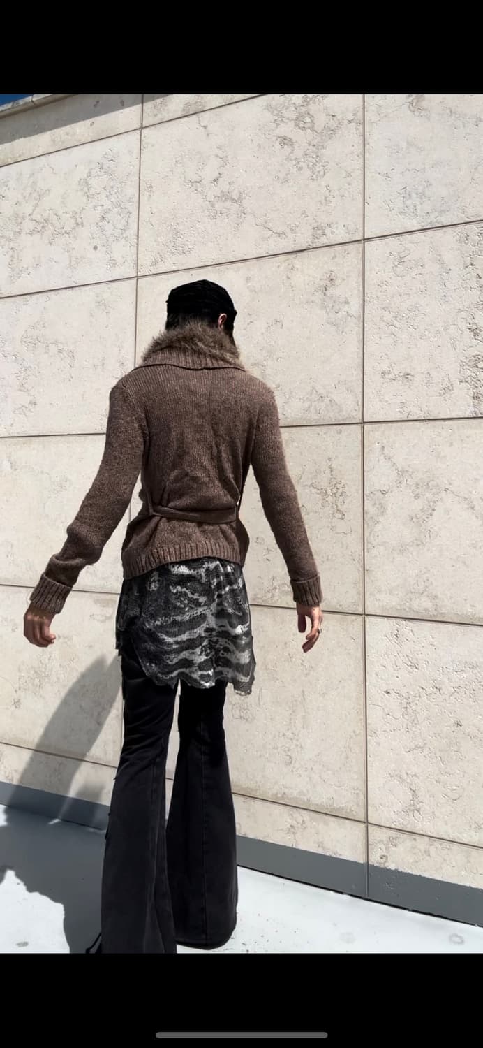 “Vintage” V-Kei Mood Fur Detail Brown Ca 상품이미지4