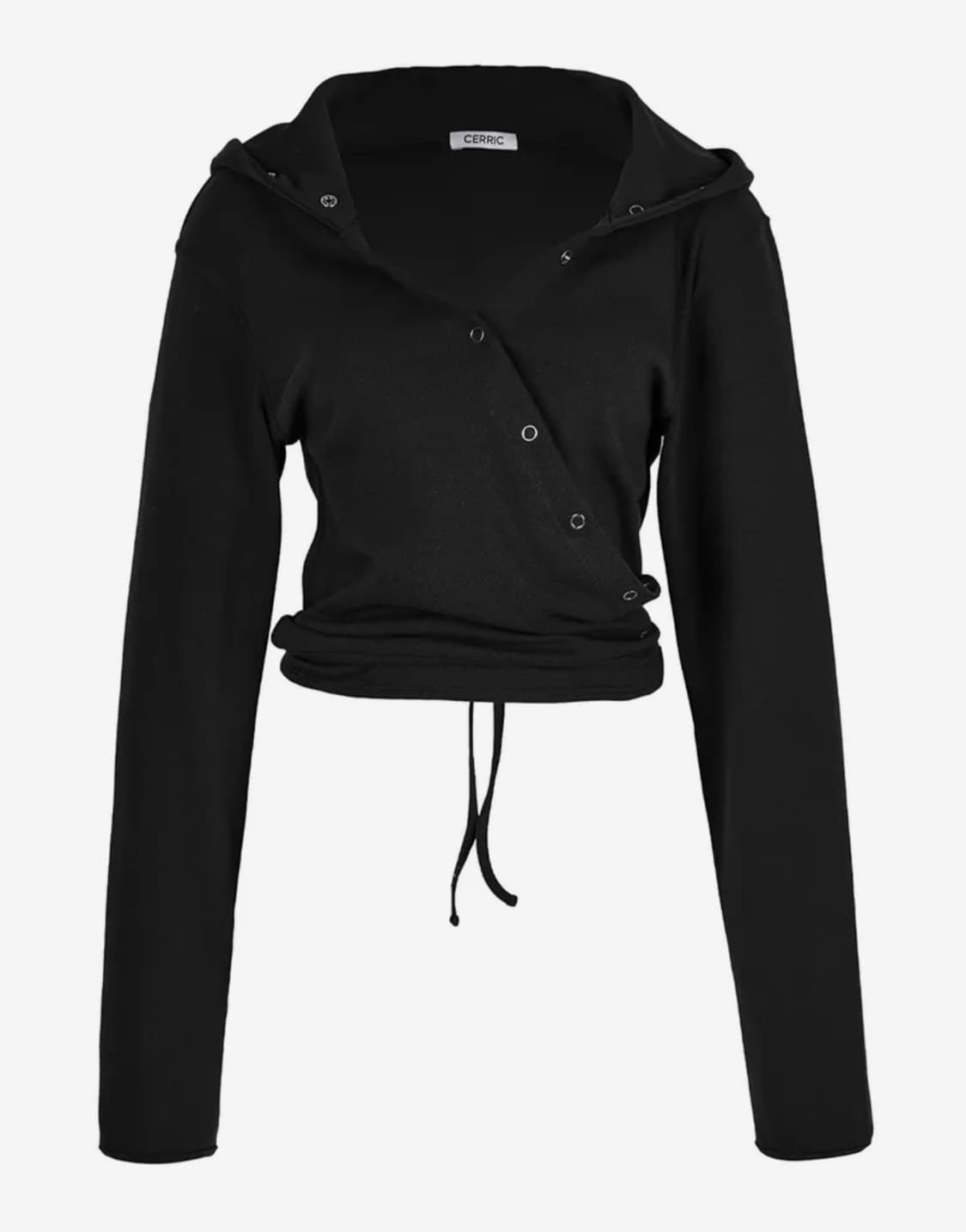 세릭 WRAP HOOD CARDIGAN / BLACK 상품이미지5