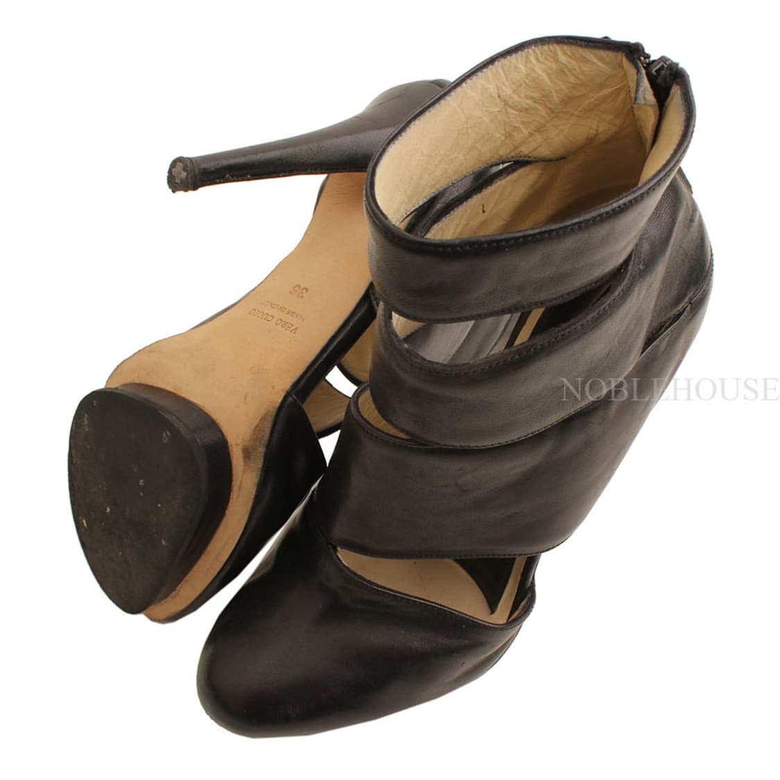 닐바렛 블랙 컷팅 가보시 앵클부츠 36 상품이미지4