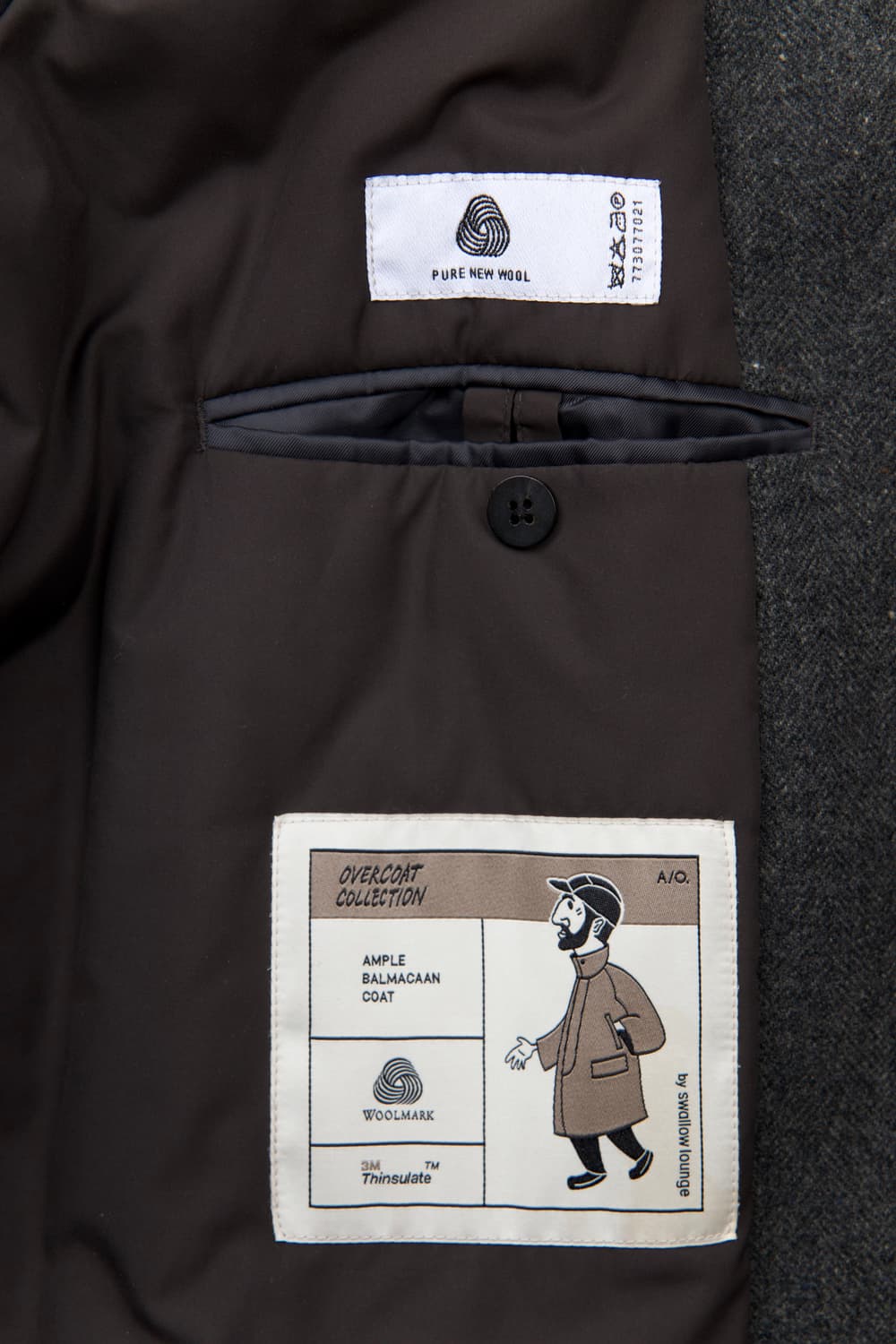 Another office 앰플 캐시미어 발마칸 코트 헤링본그레이 상품이미지9