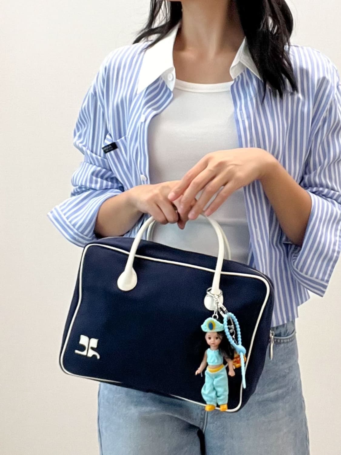 courreges / 꾸레쥬 네이비 패브릭 토트백 상품이미지8