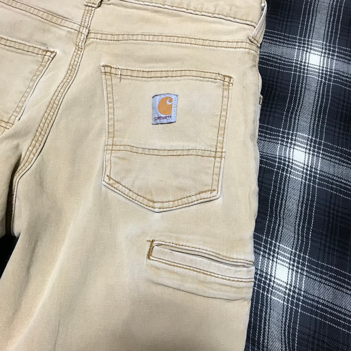칼하트 덕 캔버스 릴렉스드 핏 베이지 워크 팬츠 상품이미지3