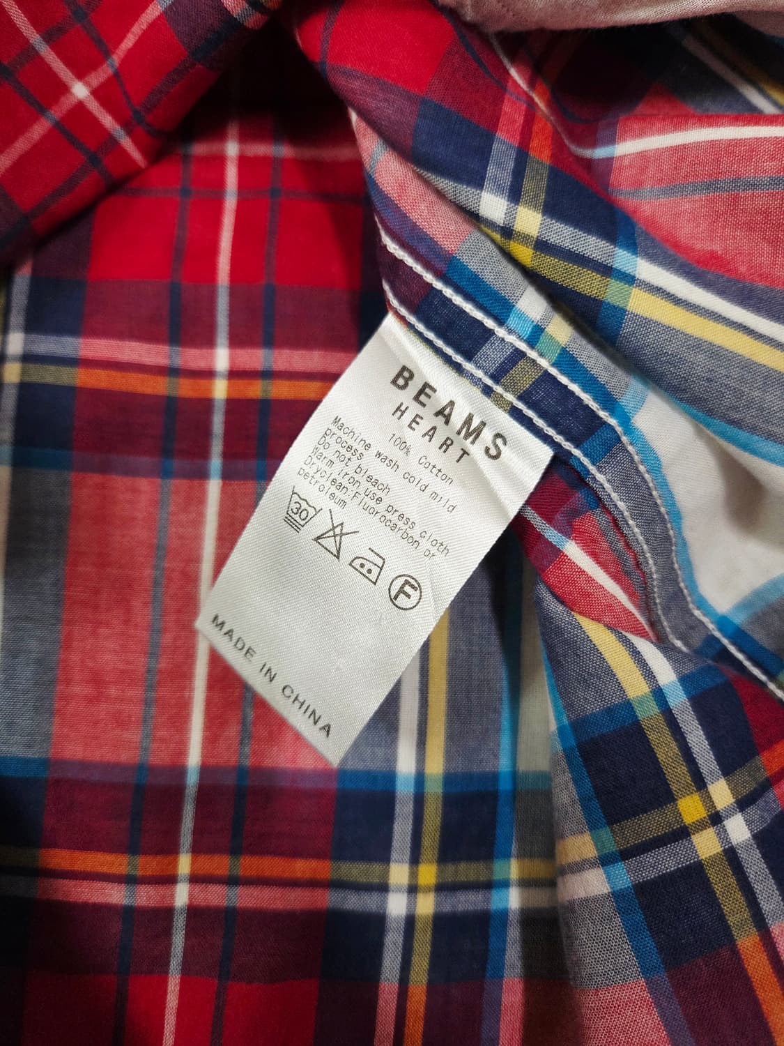 빔즈 레드 체크 백 사이드 원단 캐쥬얼 셔츠 상품이미지8