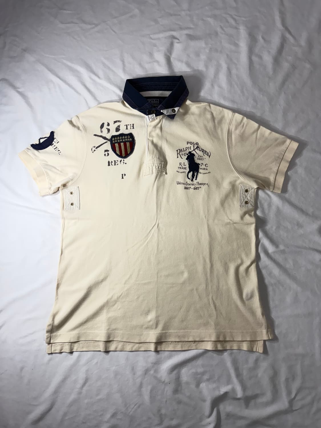 폴로 랄프로렌 빅포니 성조기 카라티 아이보리 상품이미지1