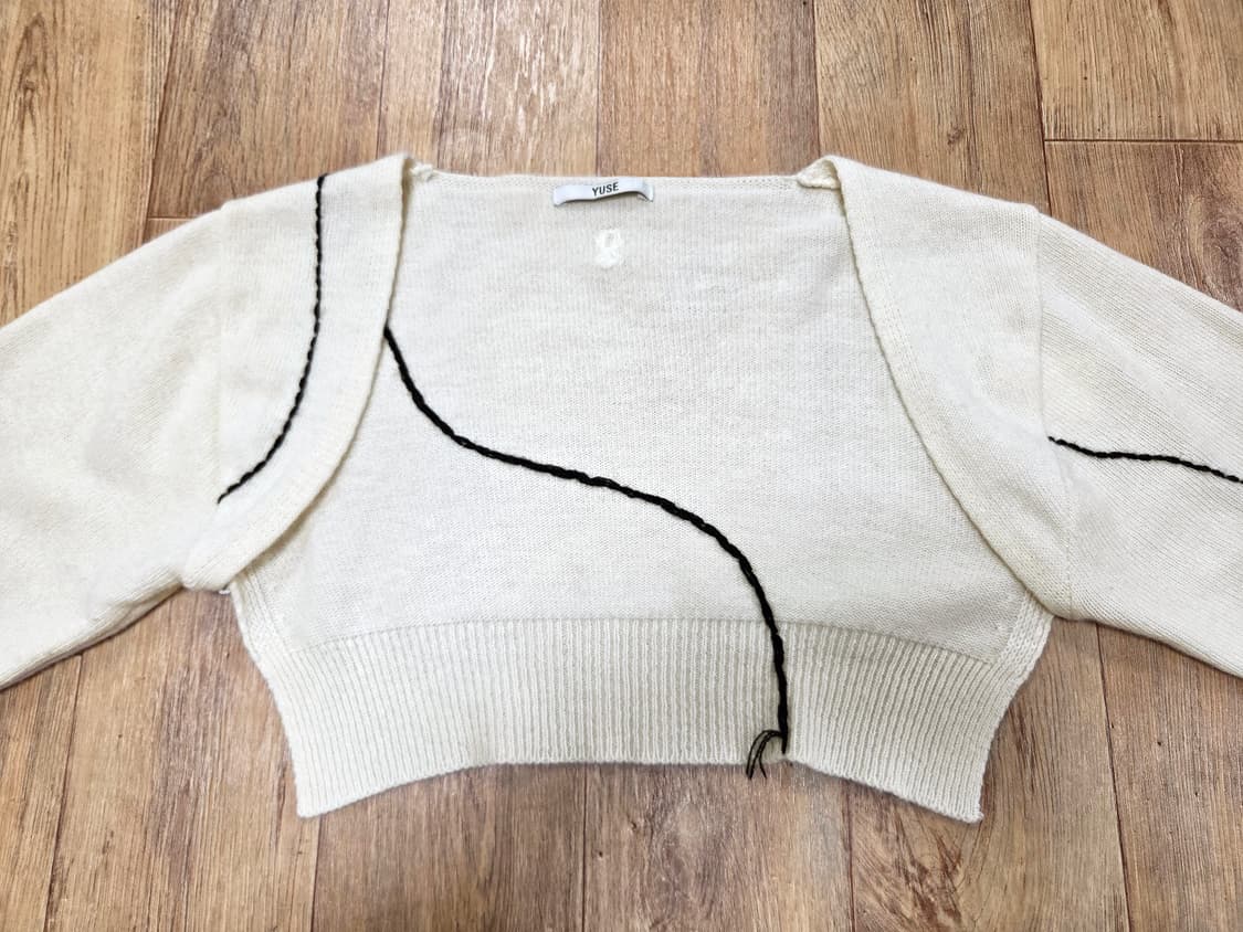 유즈(YUSE) 스티치 볼레노 니트가디건 55-66 상품이미지2