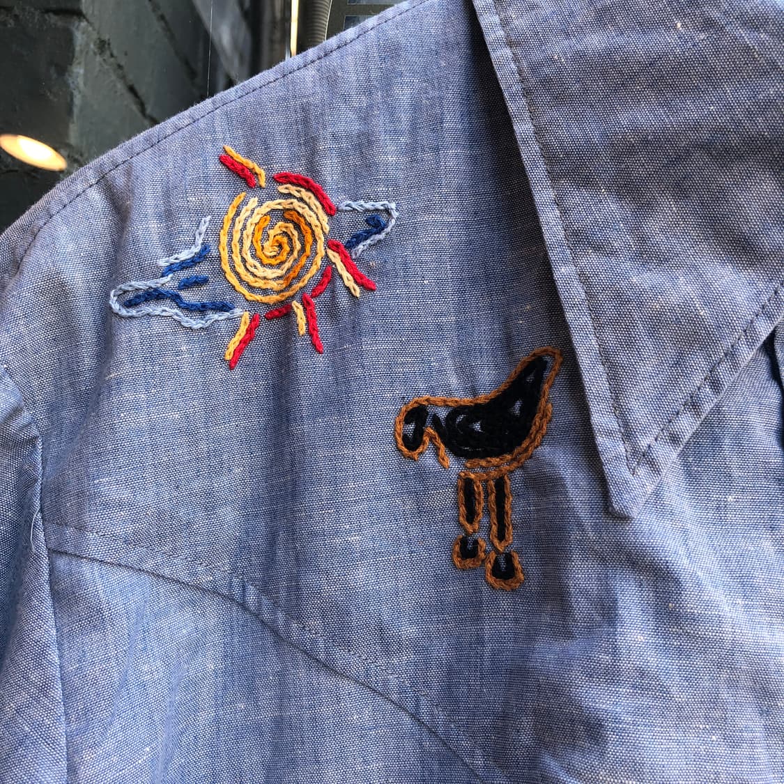 70s Vintage chambray shirt-M 상품이미지3