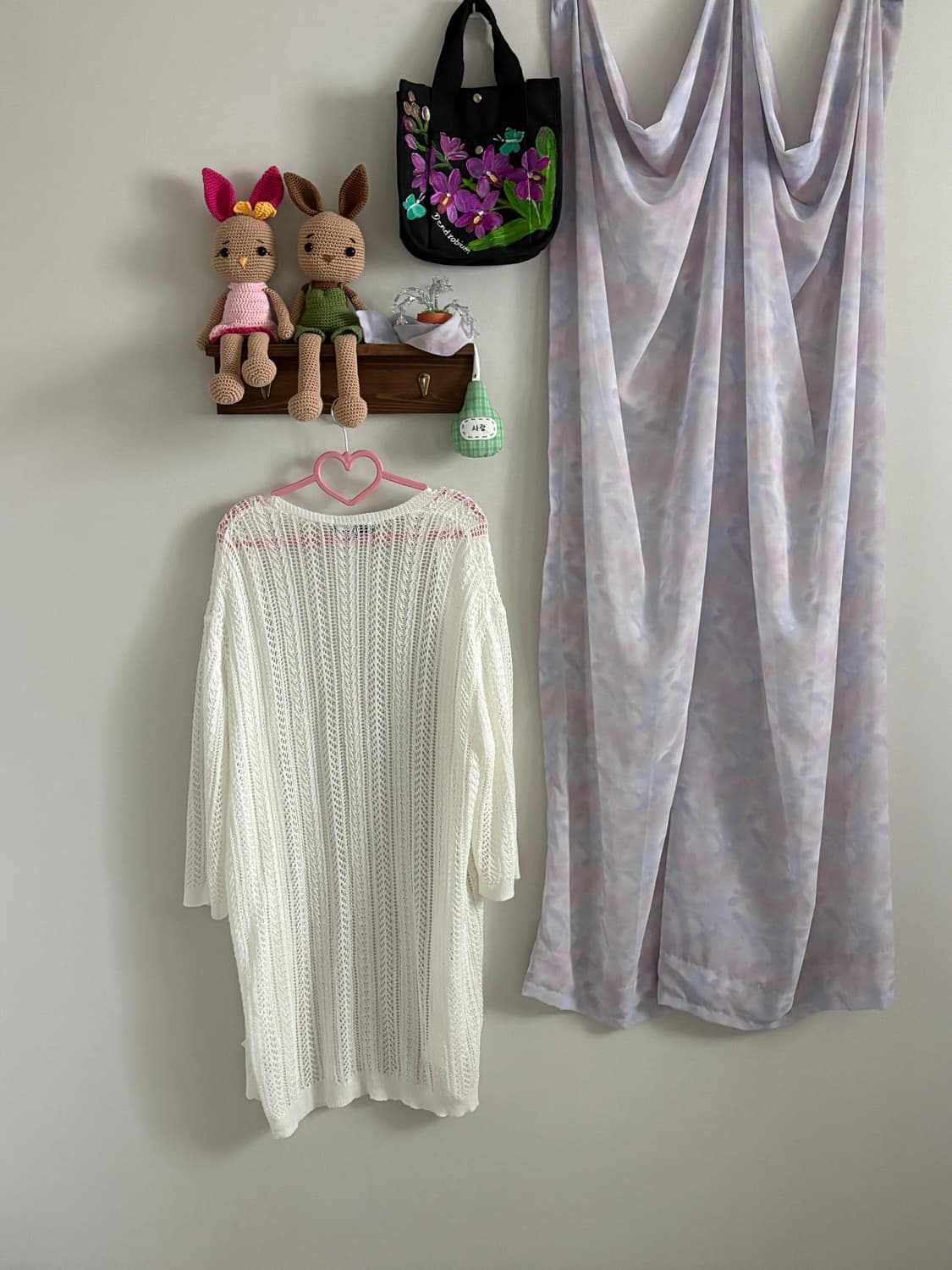 화이트 그물 카디건 상품이미지3