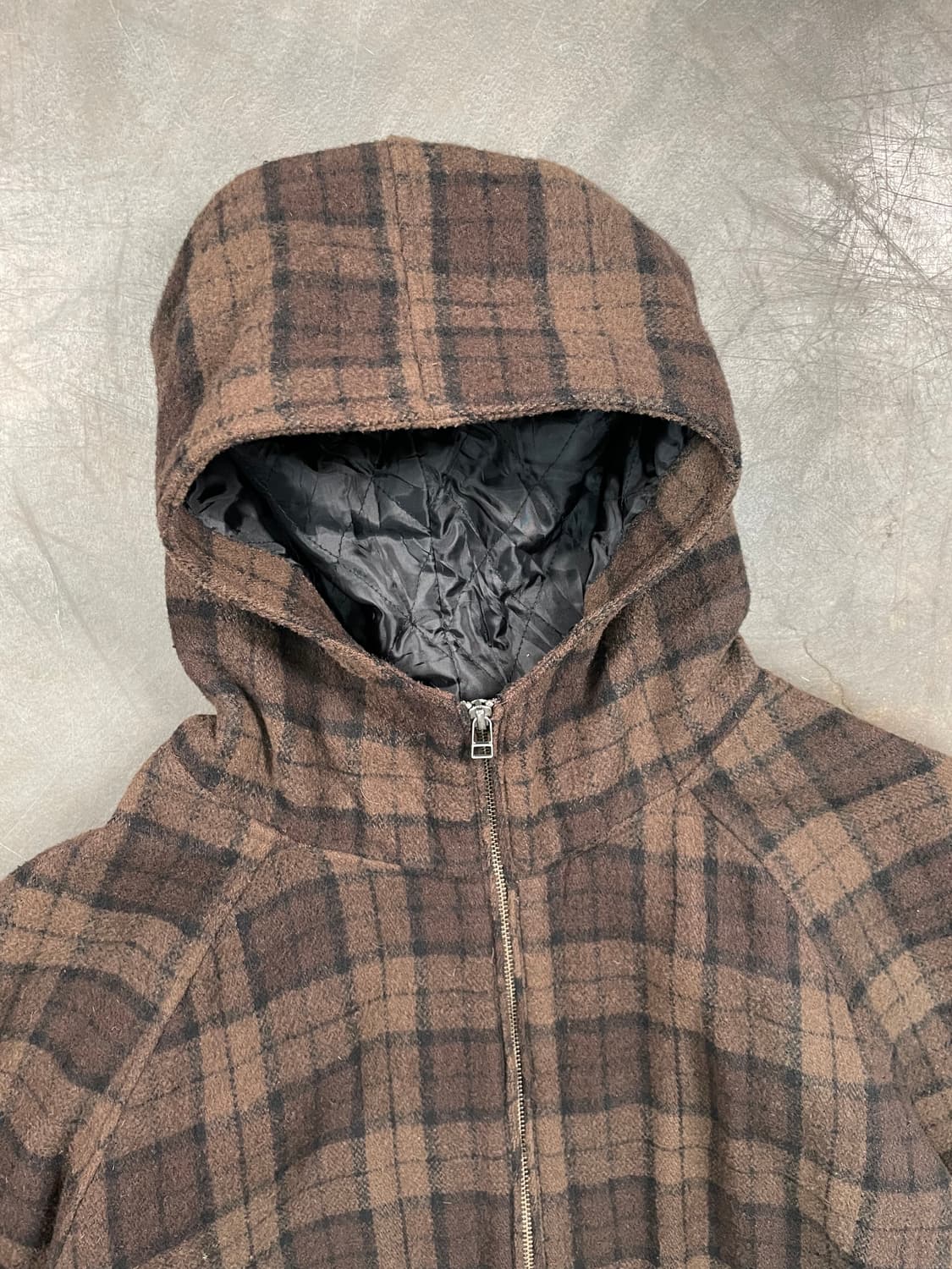 칸사이진 체크 플란넬 후드 자켓 상품이미지3