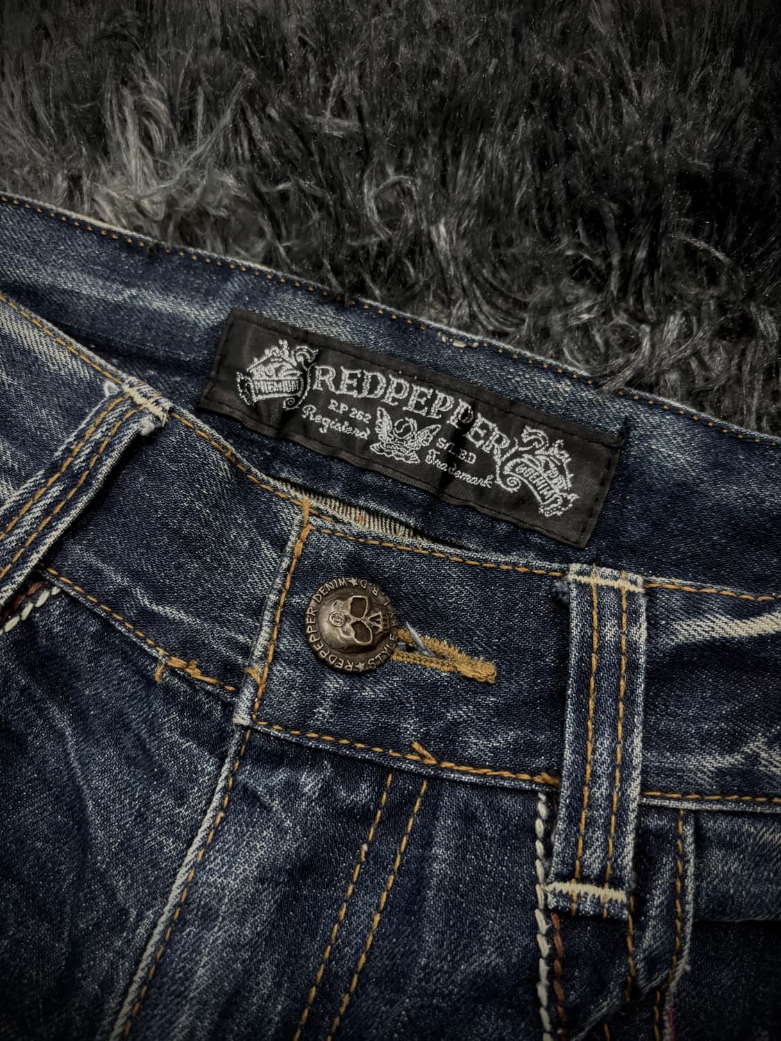 Red Pepper X Ed Hardy 자수 부츠컷 데님팬츠 상품이미지4