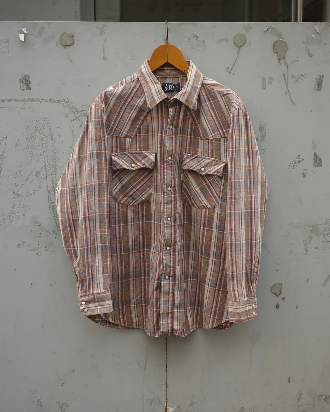 70s Levi’s 체크 플란넬 웨스턴 셔츠 상품이미지1